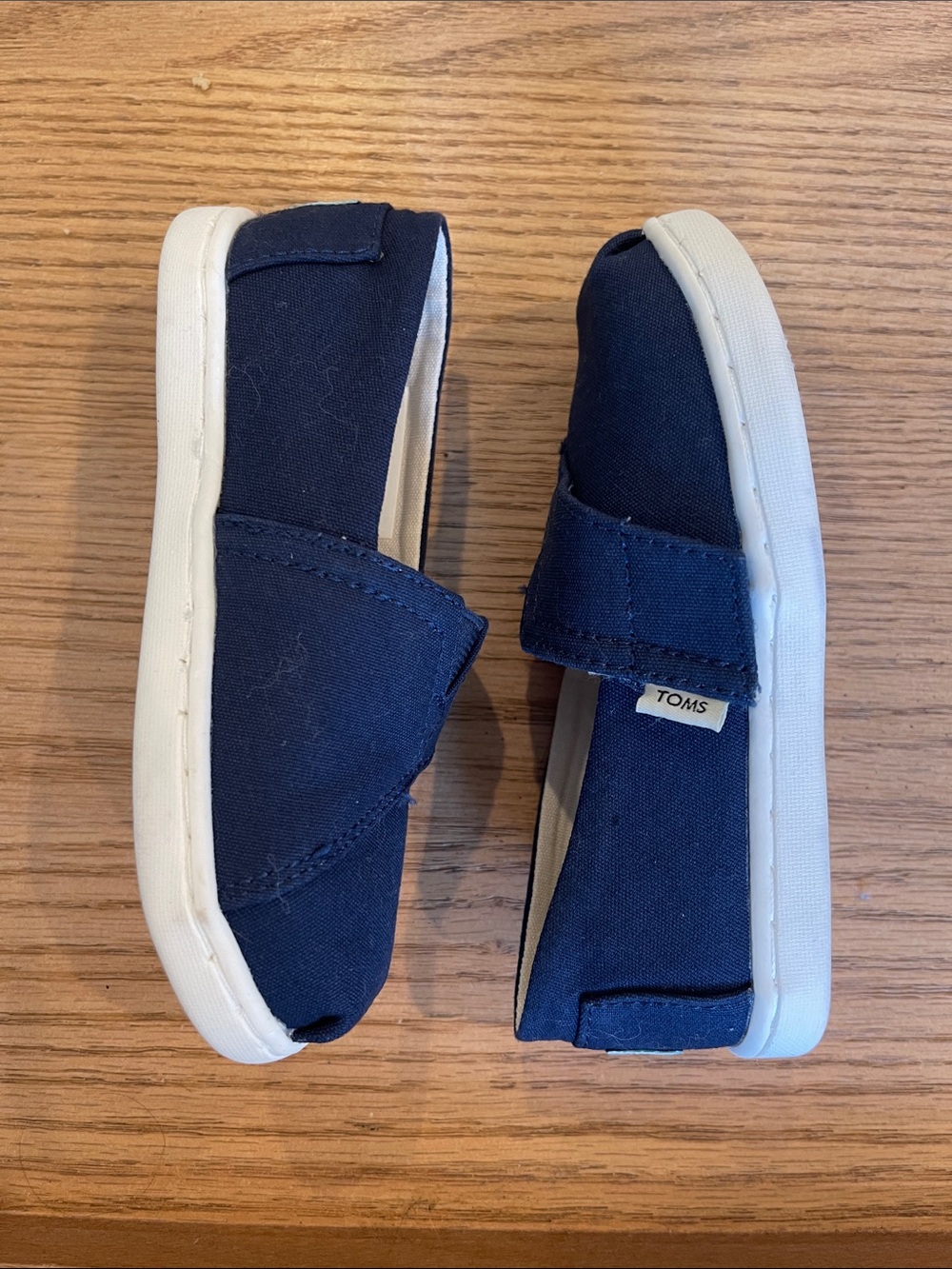 Toms Kids Navy Canvas Slip-On Sneakers